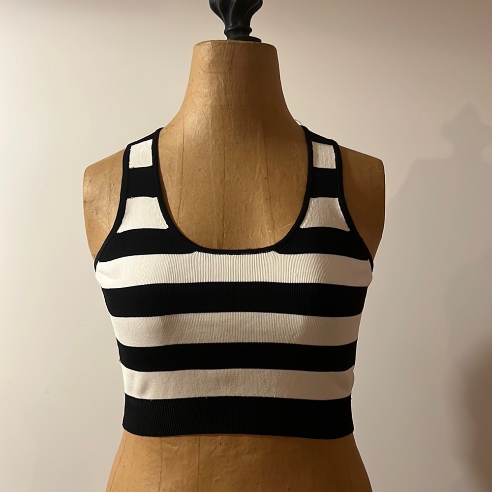 Black and white striped tank top